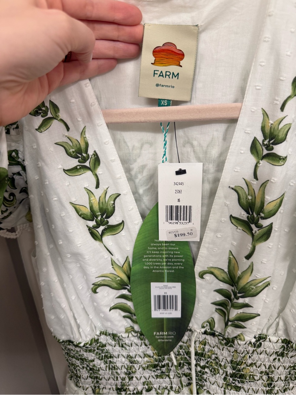 FARM Rio White & Green Botanical Tiered Maxi Dress - Picture 2 of 4